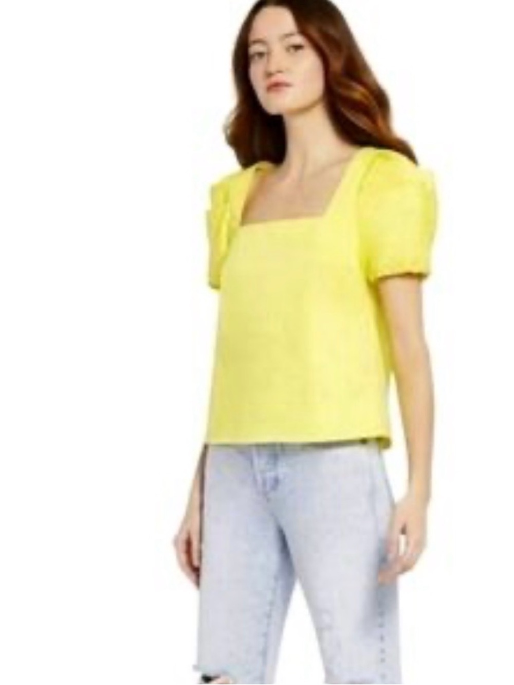 Alice + Olivia square neck yellow
blouse size small